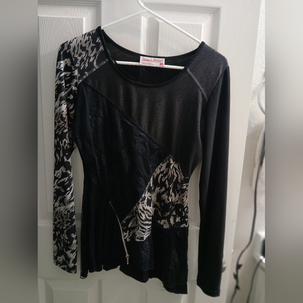 Women's Black LACE and leopard Top AT LOWEST $ CLOSING TOMORROW